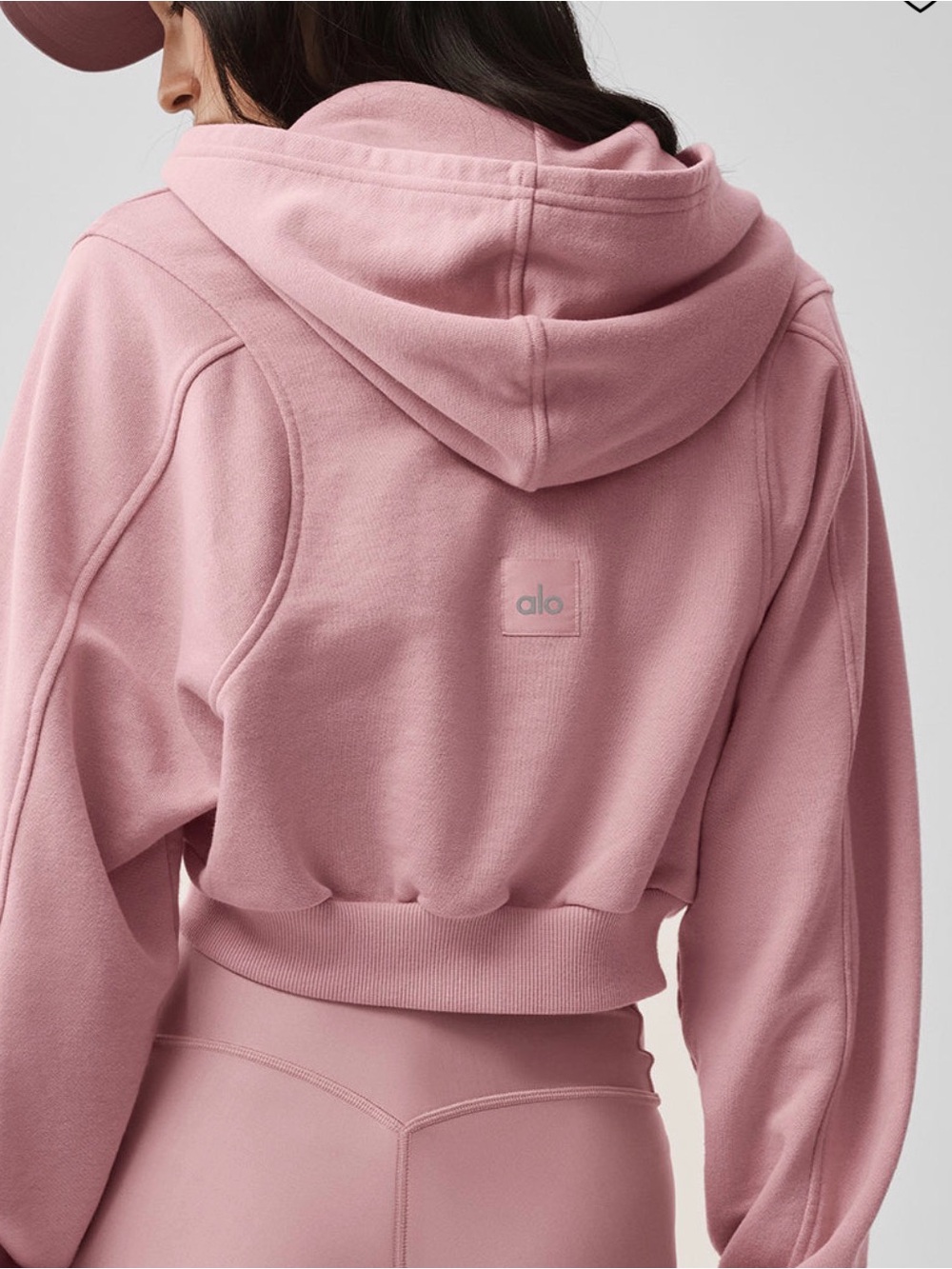 ALO Yoga Pink Zip-Up Hoodie Bomber Jacket - Picture 4 of 4